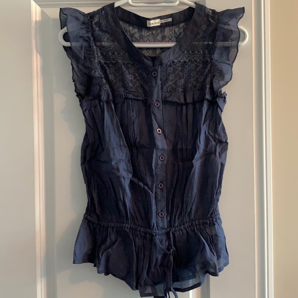 Blue Bird Tank with Ruffles